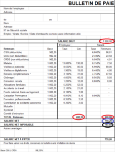 exemple de fiche de paie